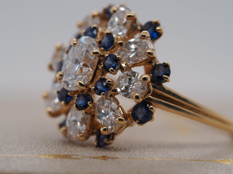 A SAPPHIRE, COLORED SAPPHIRE AND DIAMOND RING, BY OSCAR HEYMAN & BROTHERS |  Christie's